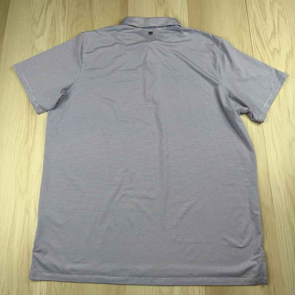 Myopia Hunt Club Greyson Golf Polo Shirt Purple White Stripe Men XXL Performance